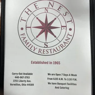 Menu front