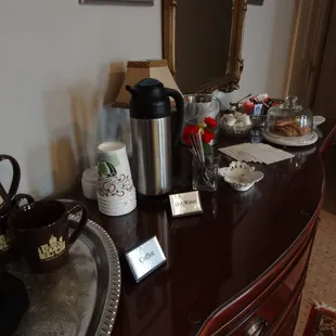 Morning Coffee service outside your room, second floor