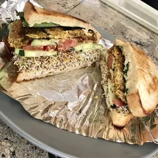 Mid-eastern vegan sandwich was delicious