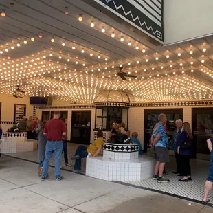 Doors just outside the front of the theater
