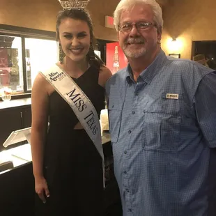 Yes, that really is Miss Texas She is an incredible ventriloquist!