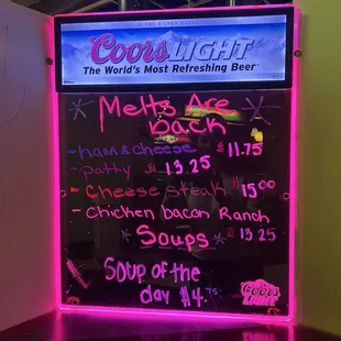 Specials menu 02/08/25