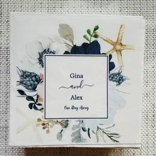 The cocktail napkin used for inspiration