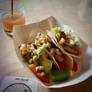 two tacos and a drink