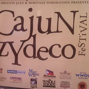 Signage for Cajun Zydeco festival.