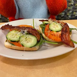 Avocado toast with bacon instead of eggs