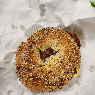 Classic Bagel Sandwich with bacon