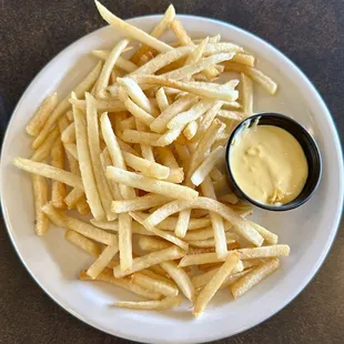 French fries with nacho cheese