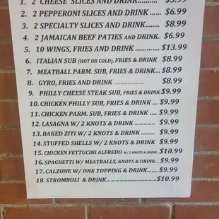 menu