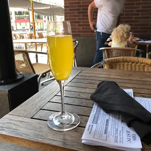 Same mimosa just poured into a flute.