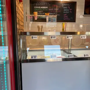 an ice cream counter