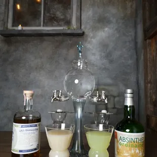 Adventurous? Grab a few friends and try our absinthe fountain and ritual. Learn all about the Green Fairy! We carry 4 different types!