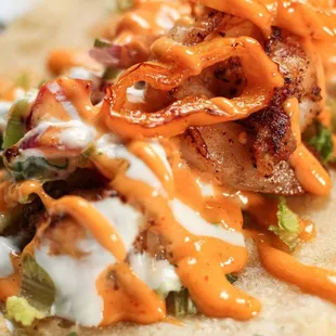 Deep fried Bacon, onion rings with sour cream and thousand island dressing....soooooo gooood