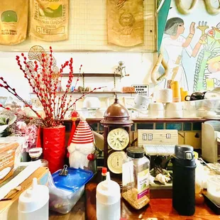 a variety of items on the counter