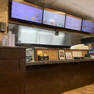 Front service counter and grill.