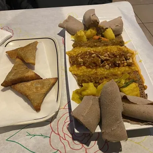 Tofu Combo Platter and Sambusas