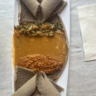 Nile Vegan Stew. Bread baked on the premises.