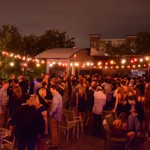a large group of people at a party