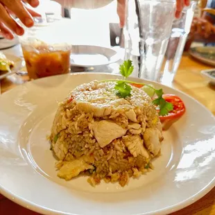 Thai fried rice with chicken