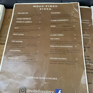 menu