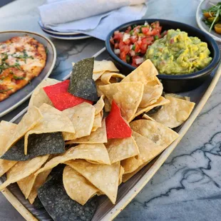 Chips with guac and salsa