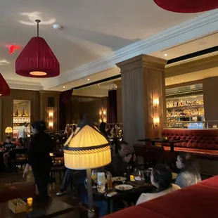 people eating and drinking