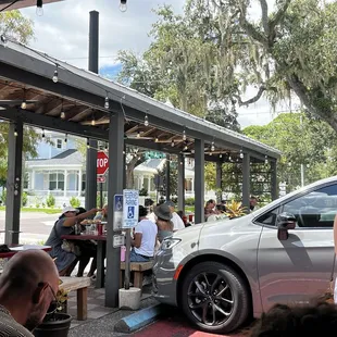 Covered outside seating option