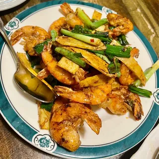 Stir Fried Prawn with Scallion