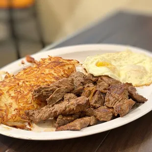 THE NOOK MARINATED STEAK &amp; EGGS - actually really good steak