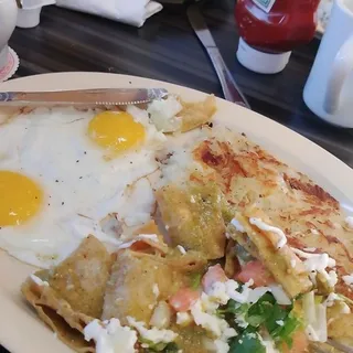 Green Chilaquiles & eggs