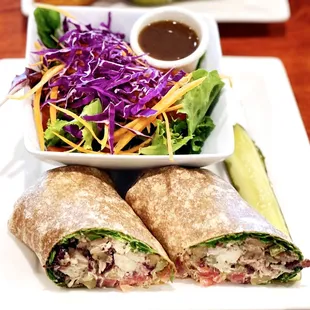 Cranberry Chicken wheat wrap w/salad