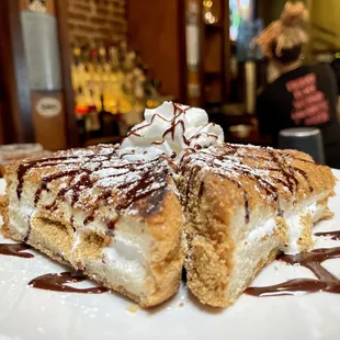 Nook S&apos;mores Stuffed French Toast.  One of our Nook weekend Stuffed French Toast Specials!