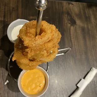Onion ring appetizer.