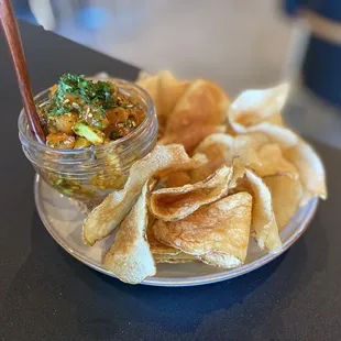 Salmon Poke with Housemade Chips