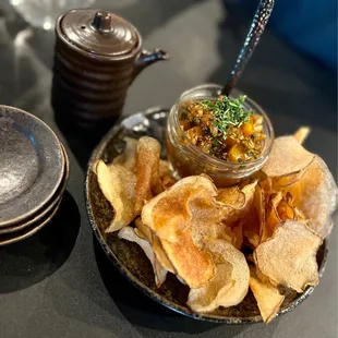 Salmon Poke with Housemade Chips