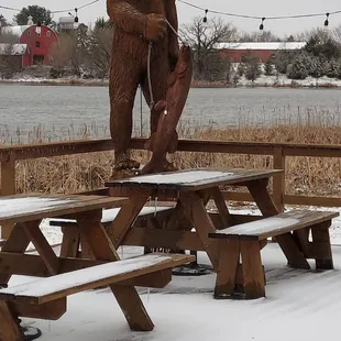 Sorry. I forgot to take pictures of my brunch but I DID spy Bigfoot lurking close by.