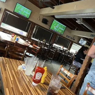 Nothing... open tables. Tons of families waiting