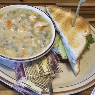 The wild rice soup and turkey sandwich was so good.