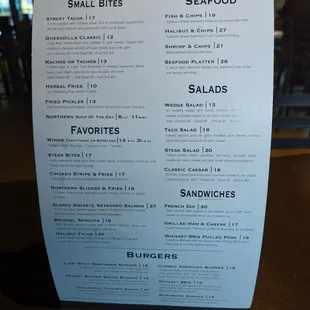 Full menu.