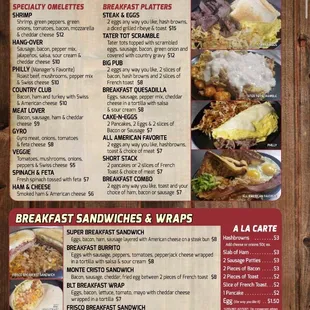 Weekend Breakfast Menu