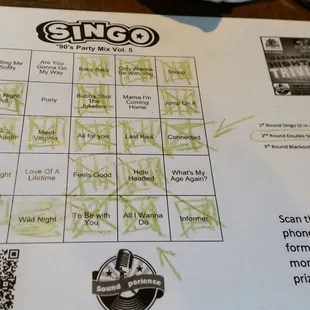 Singo game... a win!