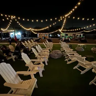 Lots of available seating in the yard in front of the stage.