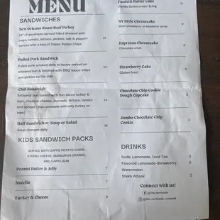 Food menu