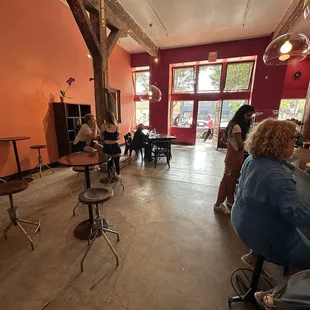 The Nosh Box offers plenty of seating and elbow room for patrons to enjoy their vittles and coffee beverages.