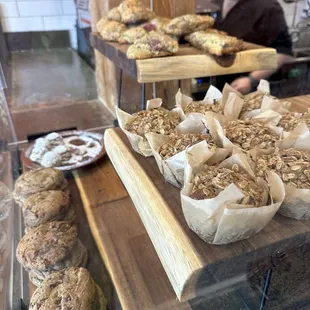 The selection of pastries varies each day.