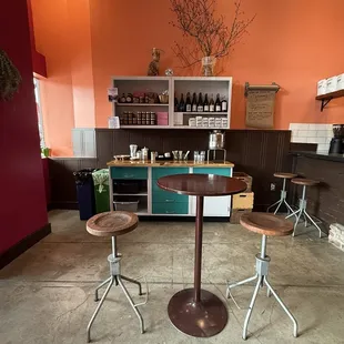 Accoutrements and seating area