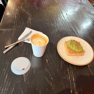 Latte and avocado toast