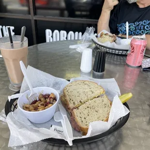 My corned beef sandwich lunch.