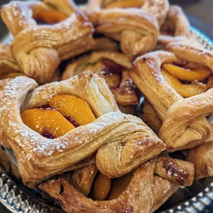 a plate of pastries