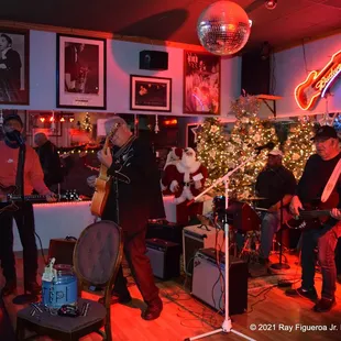 a group of people playing music